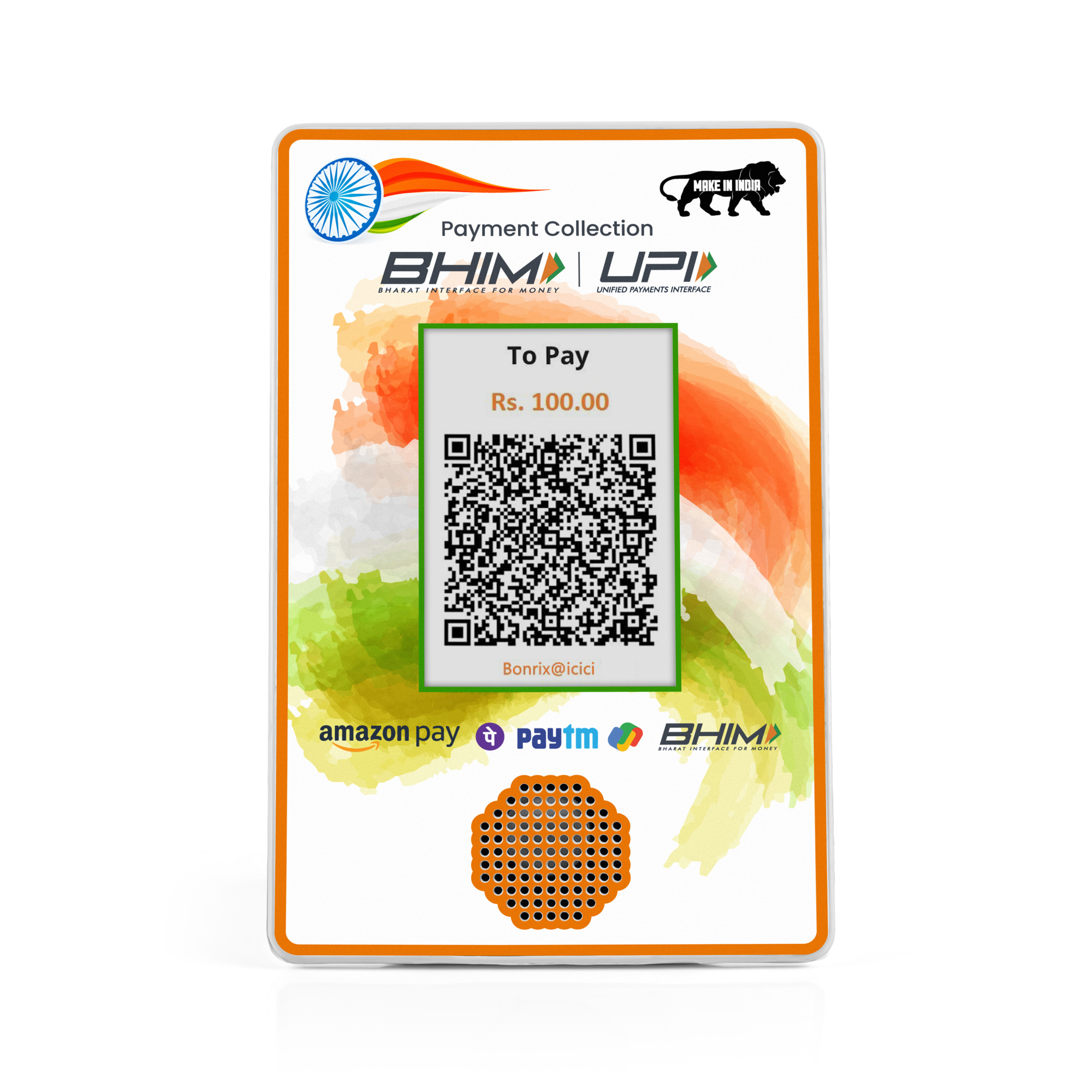 Compact Bluetooth QR soundbox for food trucks and delivery DQR-222