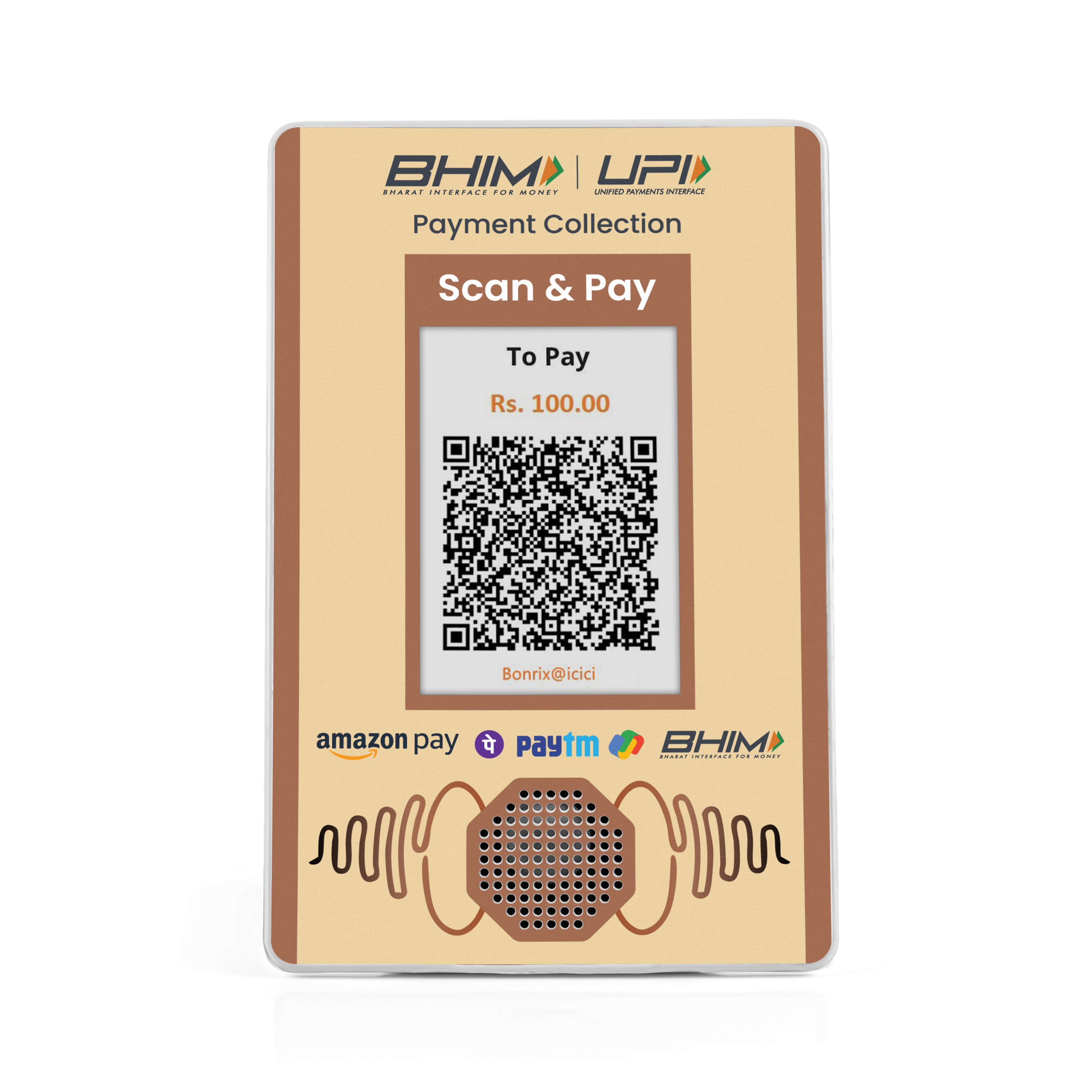 QR soundbox device ideal for malls and multiplexes DQR-222