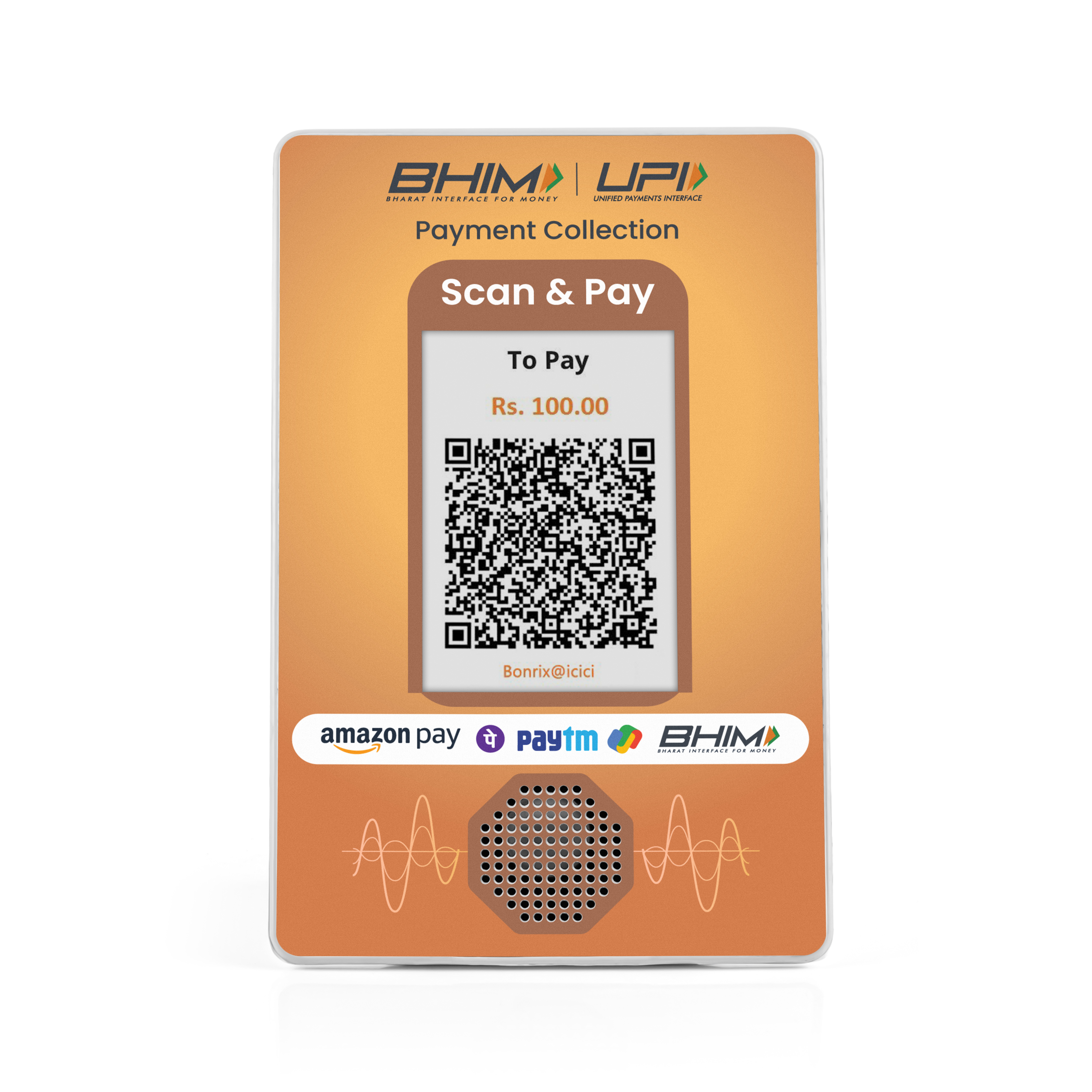 QR soundbox device ideal for malls and multiplexes DQR-222