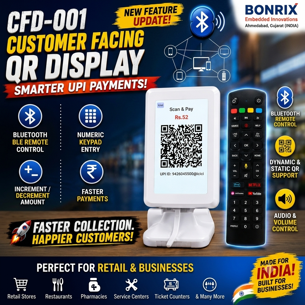 Bonrix Dynamic QR Display Bluetooth Remote Control