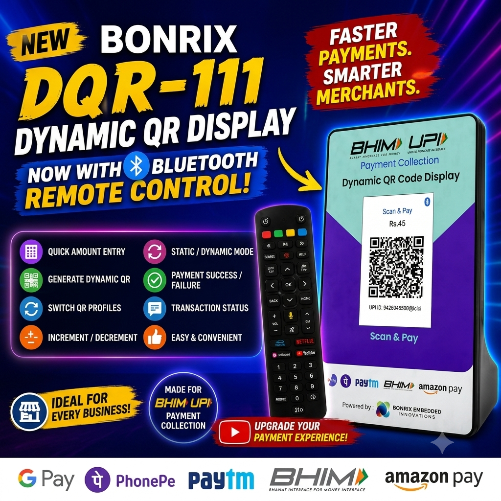 Bonrix Dynamic QR Display Bluetooth Remote Control