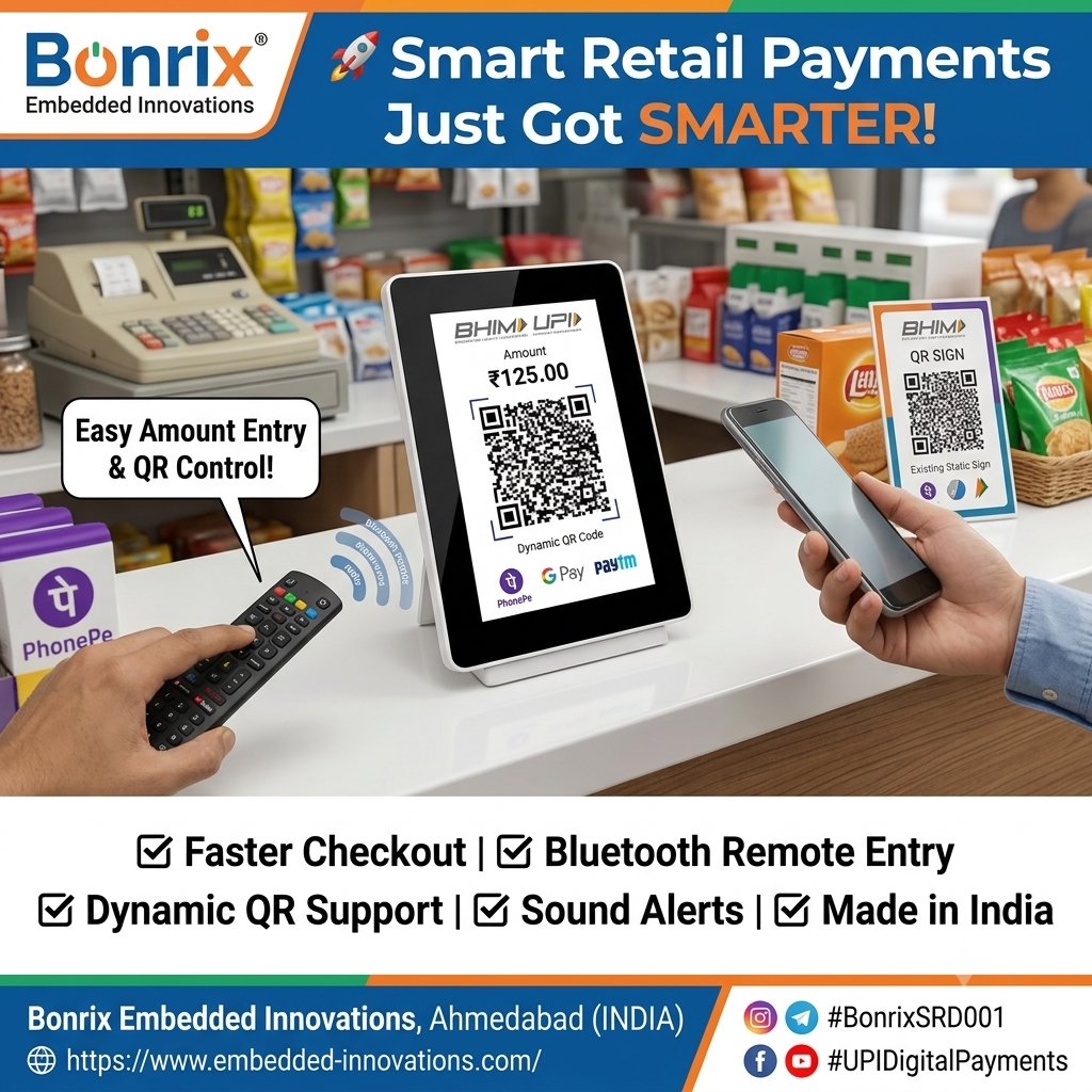 Bonrix Dynamic QR Display Bluetooth Remote Control