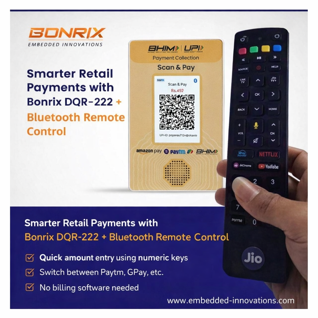Bonrix Dynamic QR Display Bluetooth Remote Control
