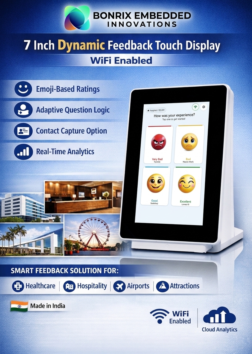 Bonrix 7 Inch Dynamic Feedback Touch Display - WiFi Enable Portrait Display